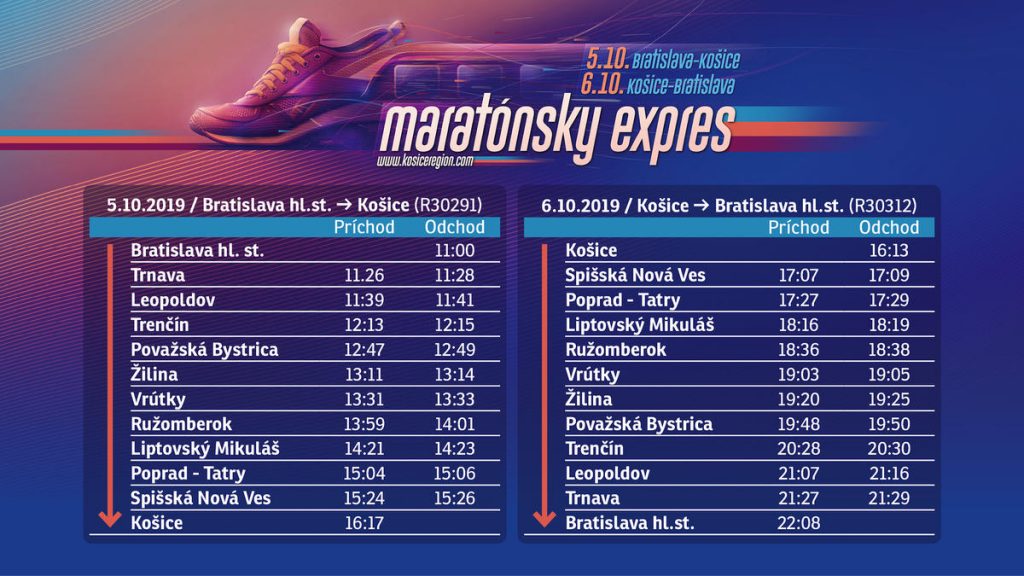 Maratónsky Expres, cestovný poriadok