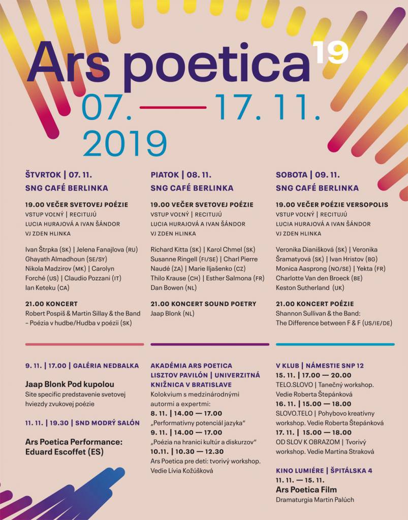 Festival poézie Ars Poetica plagat