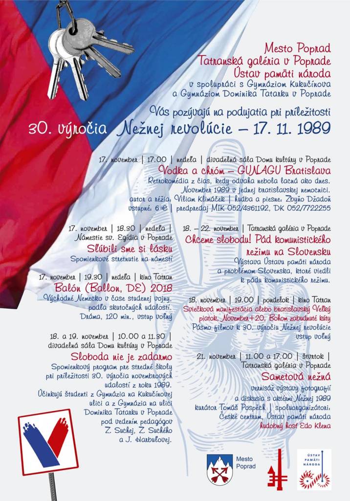 30. výročie Nežnej revolúcie, 1989 Sametova nezna Tatranska galeria