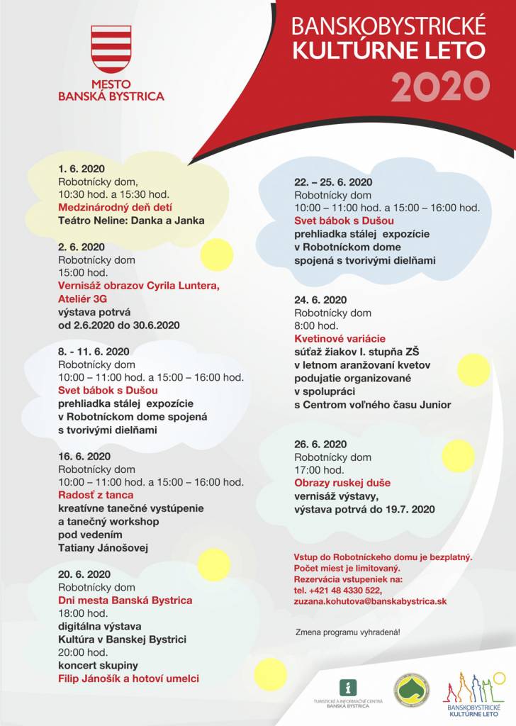 Banskobystrické kulturne leto 2020, Jun program v RD 2020