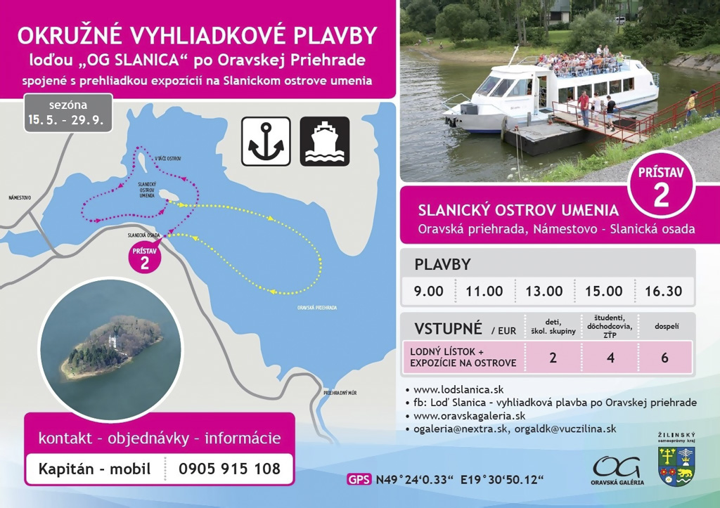 2020_Vyhliadkové plavby na Slanický ostrov umenia, Oravská priehrada
