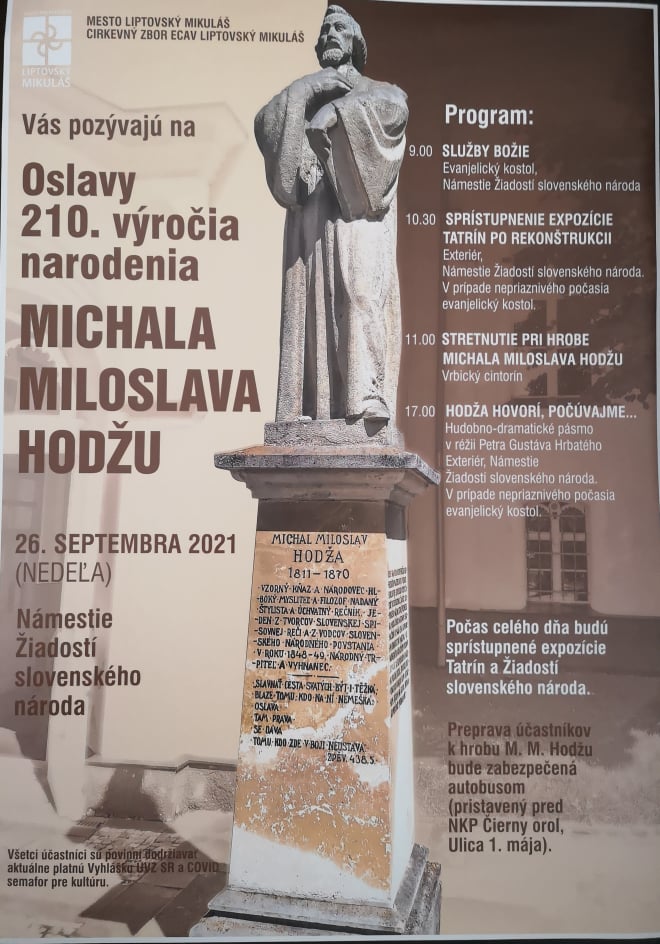 M.M. Hodža, 210. výročie narodenia, Múzeum Janka Kráľa